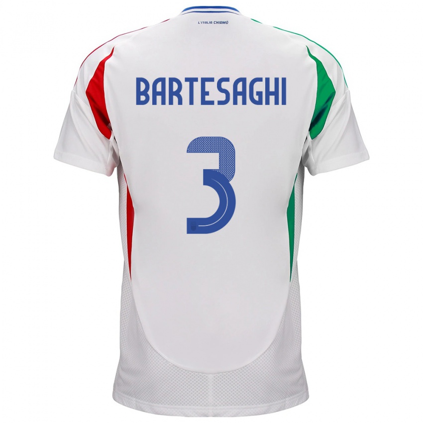 Hombre Camiseta Italia Davide Bartesaghi #3 Blanco 2ª Equipación 24-26 La Camisa