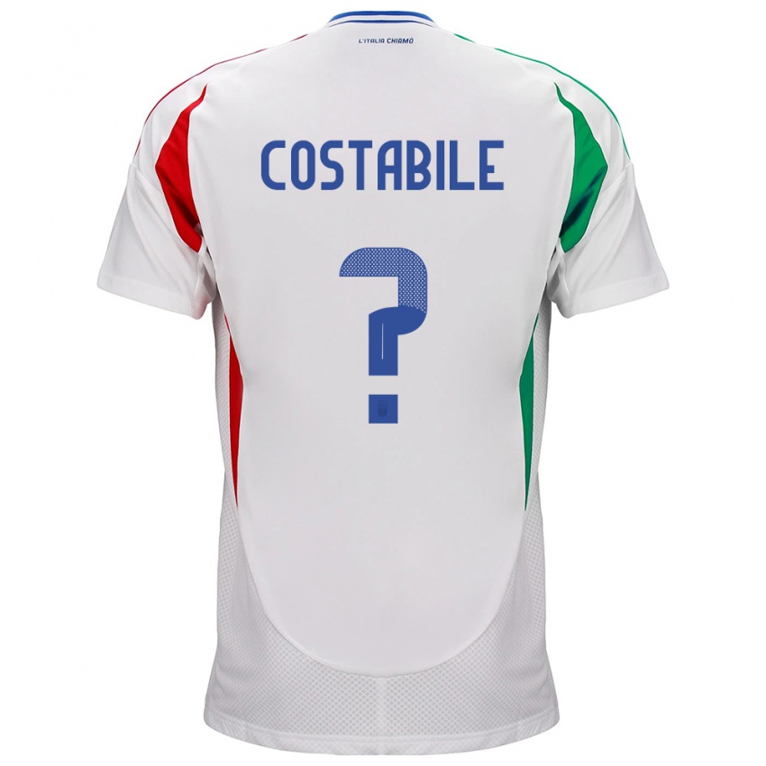 Hombre Camiseta Italia Cristian Costabile #0 Blanco 2ª Equipación 24-26 La Camisa