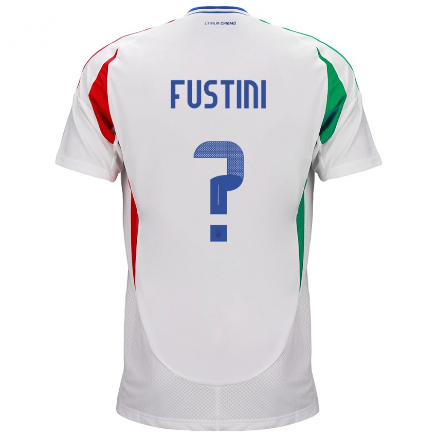 Hombre Camiseta Italia Kevin Fustini #0 Blanco 2ª Equipación 24-26 La Camisa