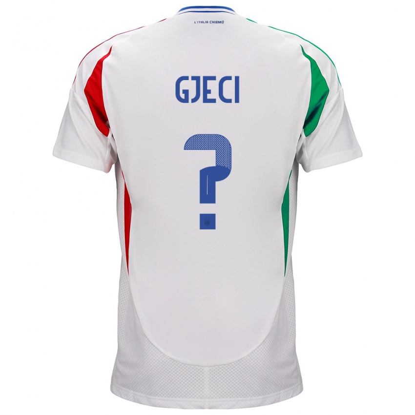 Hombre Camiseta Italia Delis Gjeci #0 Blanco 2ª Equipación 24-26 La Camisa