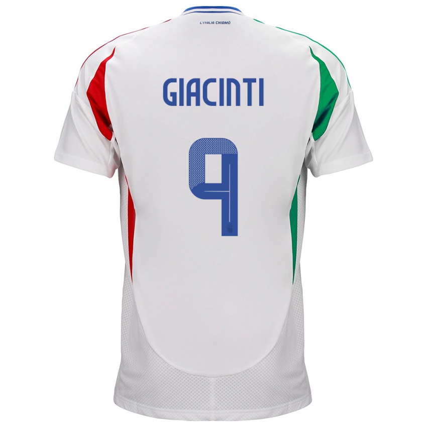 Hombre Camiseta Italia Valentina Giacinti #9 Blanco 2ª Equipación 24-26 La Camisa