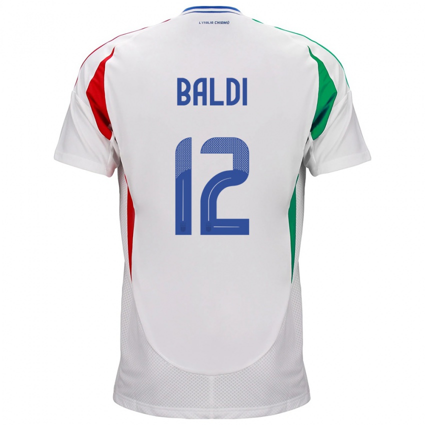 Hombre Camiseta Italia Rachele Baldi #12 Blanco 2ª Equipación 24-26 La Camisa