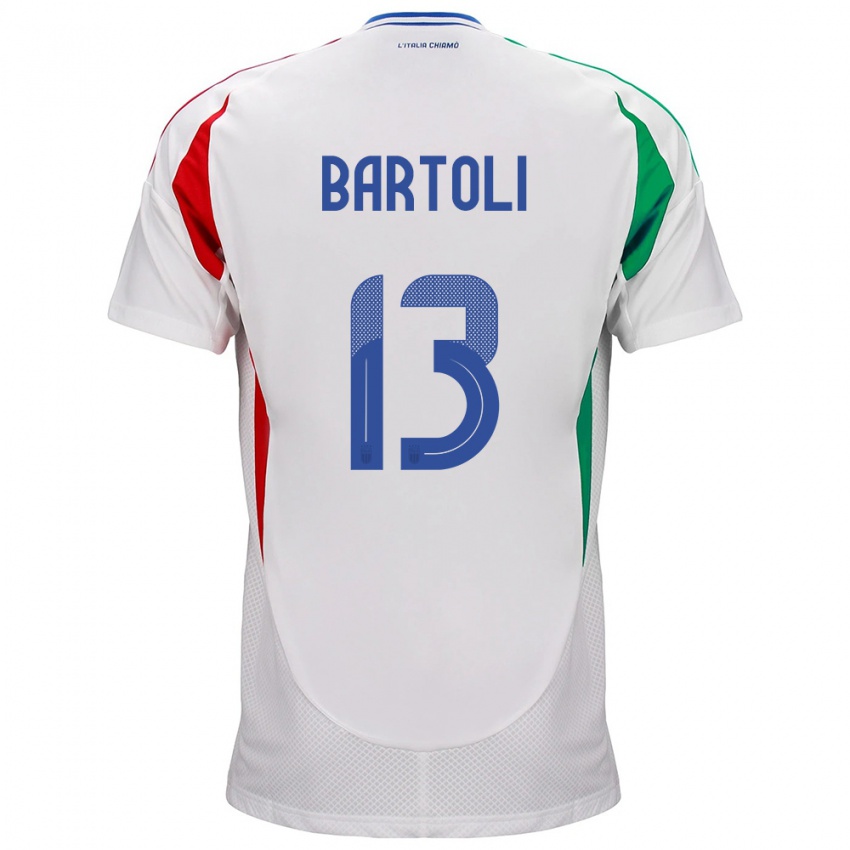 Hombre Camiseta Italia Elisa Bartoli #13 Blanco 2ª Equipación 24-26 La Camisa