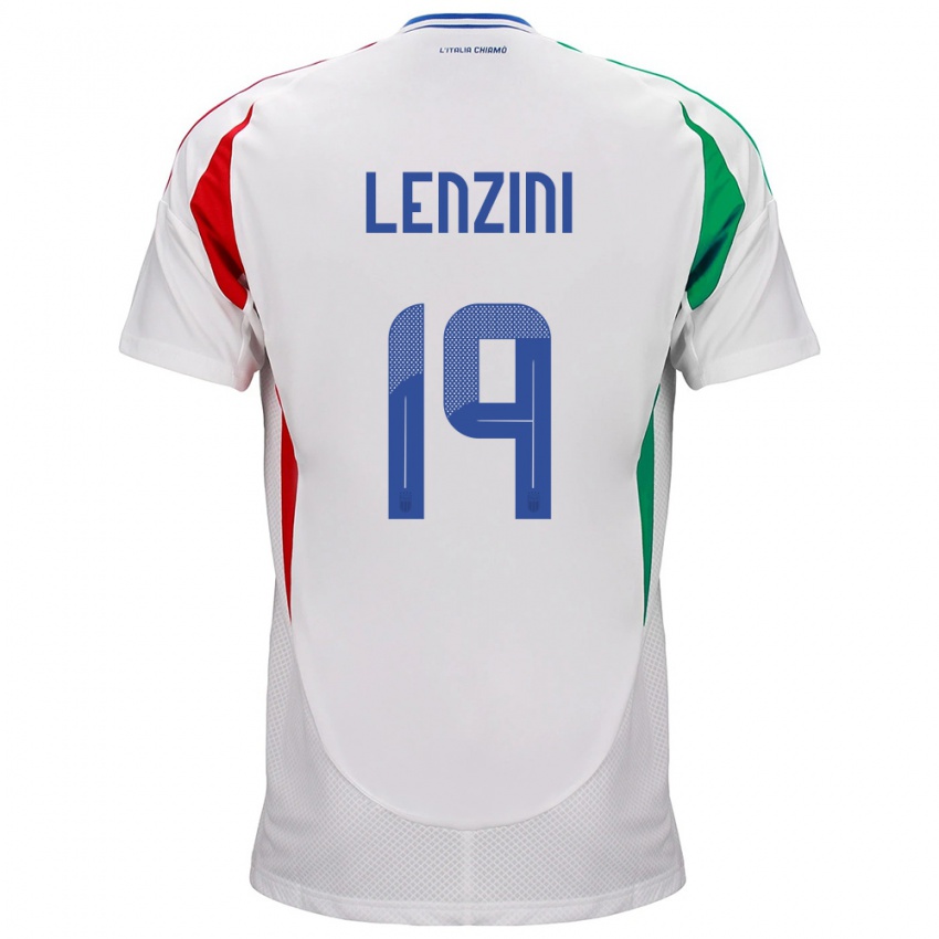 Hombre Camiseta Italia Martina Lenzini #19 Blanco 2ª Equipación 24-26 La Camisa