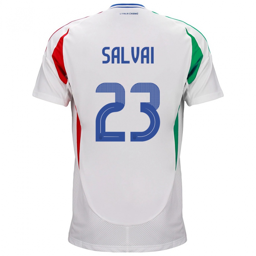 Hombre Camiseta Italia Cecilia Salvai #23 Blanco 2ª Equipación 24-26 La Camisa