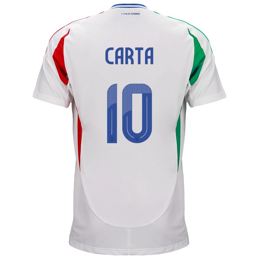 Hombre Camiseta Italia Antonella Carta #10 Blanco 2ª Equipación 24-26 La Camisa