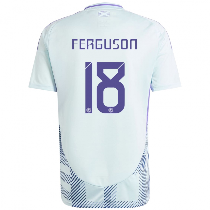 Hombre Camiseta Escocia Lewis Ferguson #18 Azul Menta Claro 2ª Equipación 24-26 La Camisa