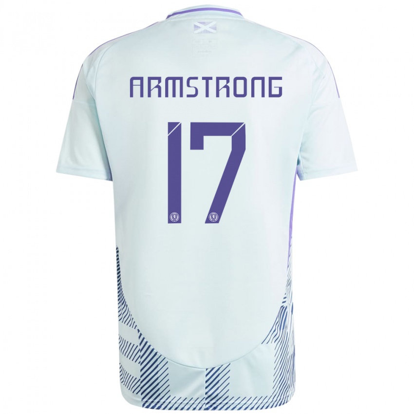 Hombre Camiseta Escocia Stuart Armstrong #17 Azul Menta Claro 2ª Equipación 24-26 La Camisa
