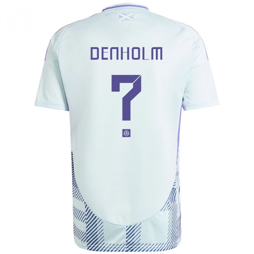 Hombre Camiseta Escocia Aidan Denholm #0 Azul Menta Claro 2ª Equipación 24-26 La Camisa