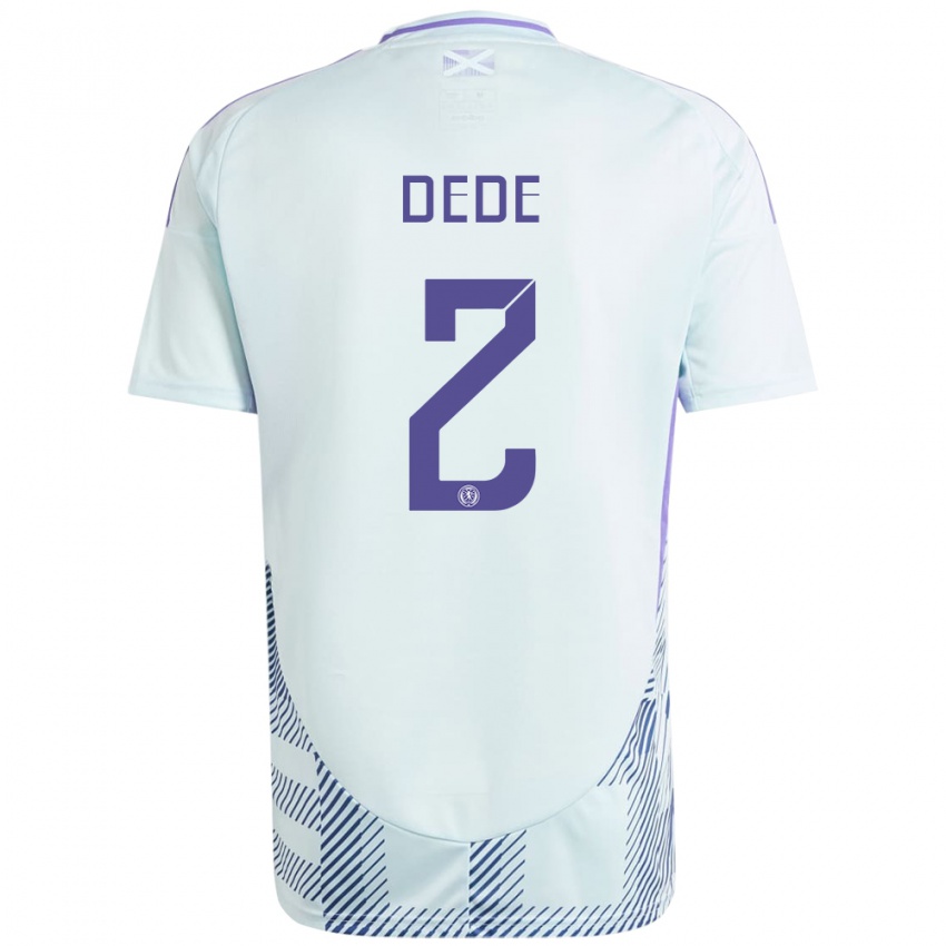 Hombre Camiseta Escocia Josh Dede #2 Azul Menta Claro 2ª Equipación 24-26 La Camisa