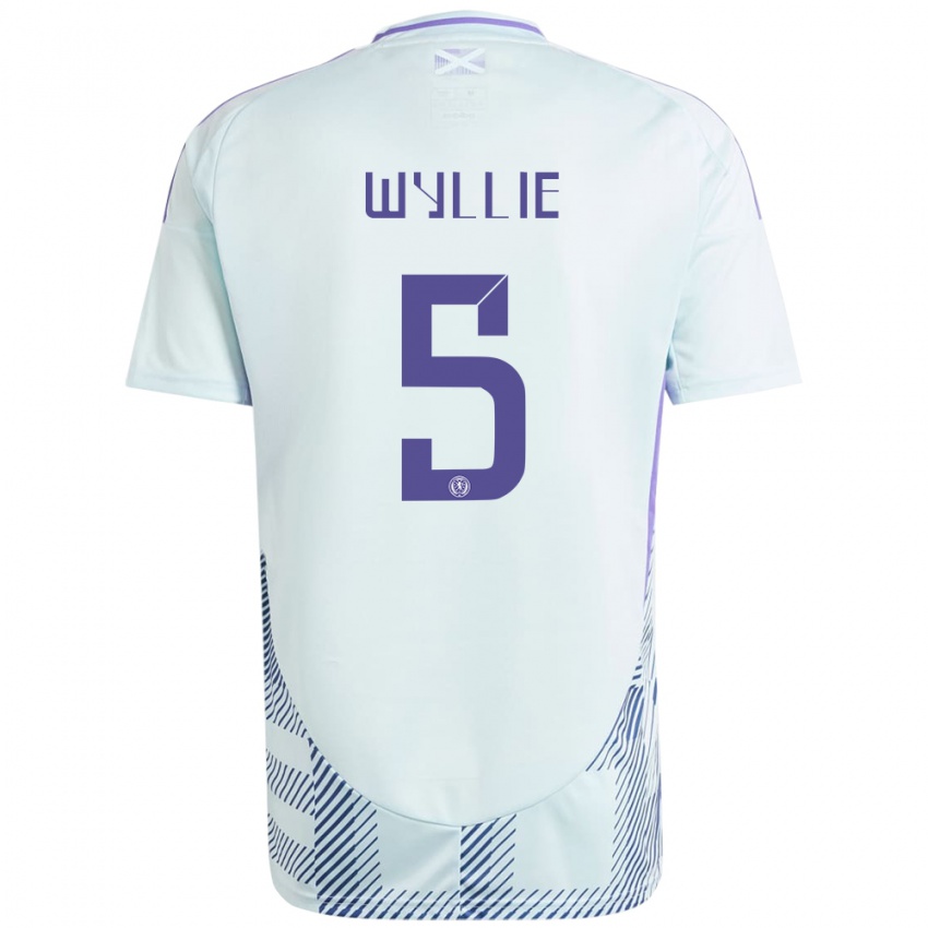 Hombre Camiseta Escocia Jack Wyllie #5 Azul Menta Claro 2ª Equipación 24-26 La Camisa