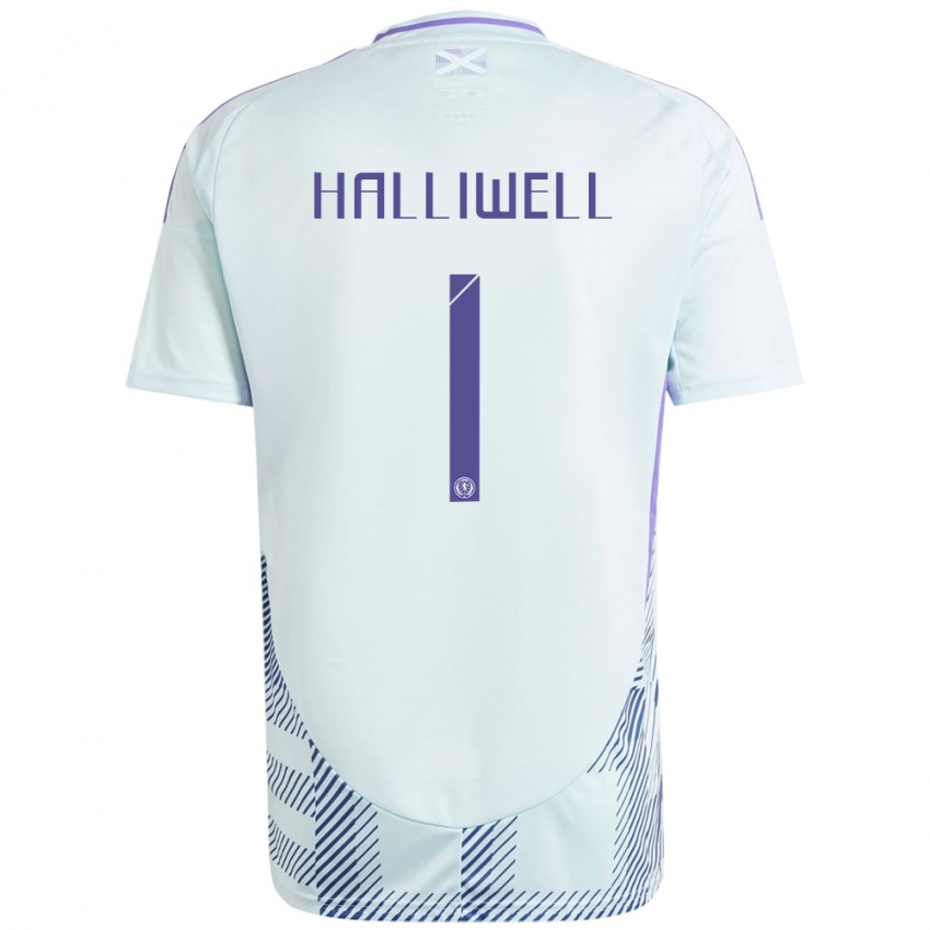 Hombre Camiseta Escocia Alfie Halliwell #1 Azul Menta Claro 2ª Equipación 24-26 La Camisa