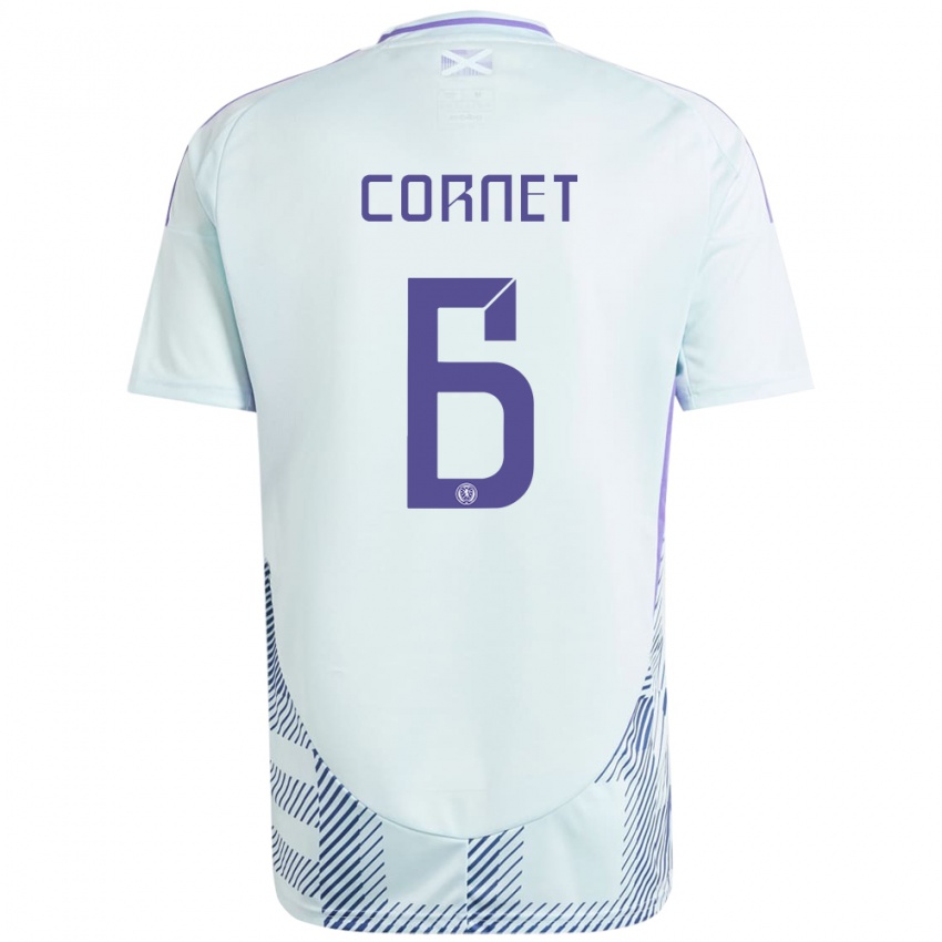 Hombre Camiseta Escocia Chelsea Cornet #6 Azul Menta Claro 2ª Equipación 24-26 La Camisa