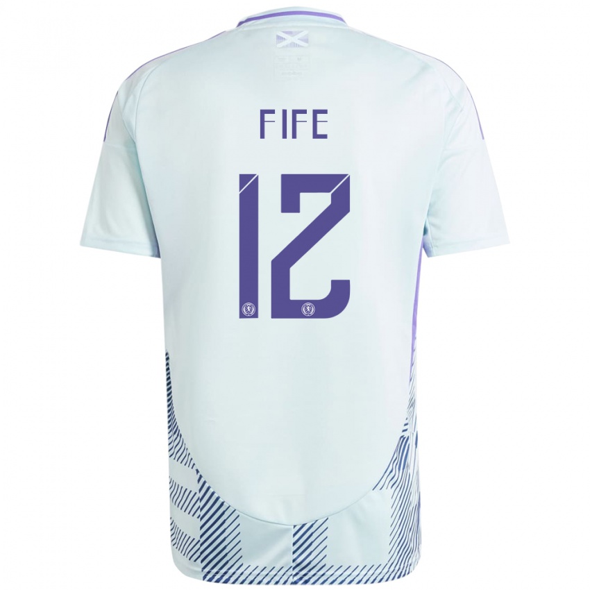 Hombre Camiseta Escocia Jenna Fife #12 Azul Menta Claro 2ª Equipación 24-26 La Camisa