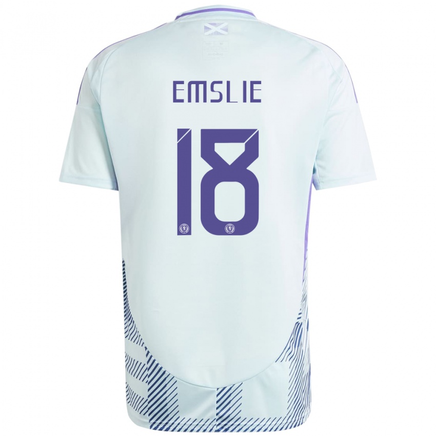 Hombre Camiseta Escocia Claire Emslie #18 Azul Menta Claro 2ª Equipación 24-26 La Camisa