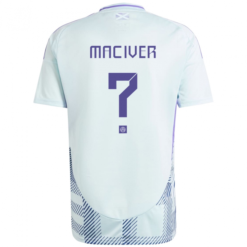 Hombre Camiseta Escocia Sandy Maciver #0 Azul Menta Claro 2ª Equipación 24-26 La Camisa
