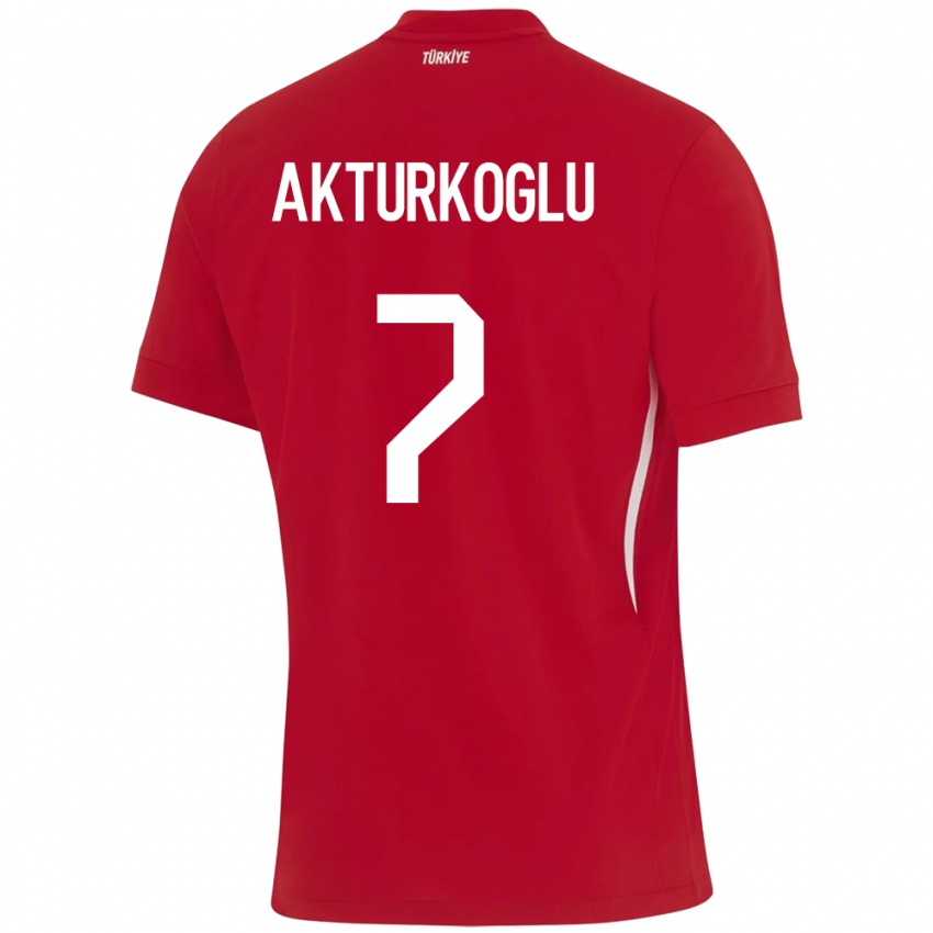 Hombre Camiseta Turquía Kerem Aktürkoğlu #7 Rojo 2ª Equipación 24-26 La Camisa