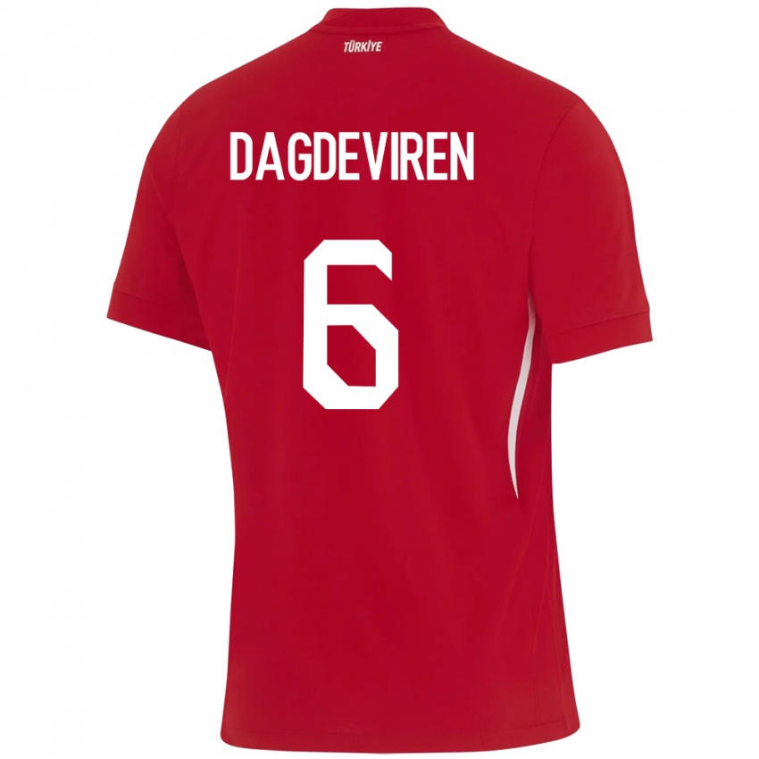 Hombre Camiseta Turquía Diren Dağdeviren #6 Rojo 2ª Equipación 24-26 La Camisa