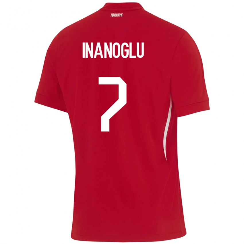 Hombre Camiseta Turquía Kaan İnanoğlu #7 Rojo 2ª Equipación 24-26 La Camisa