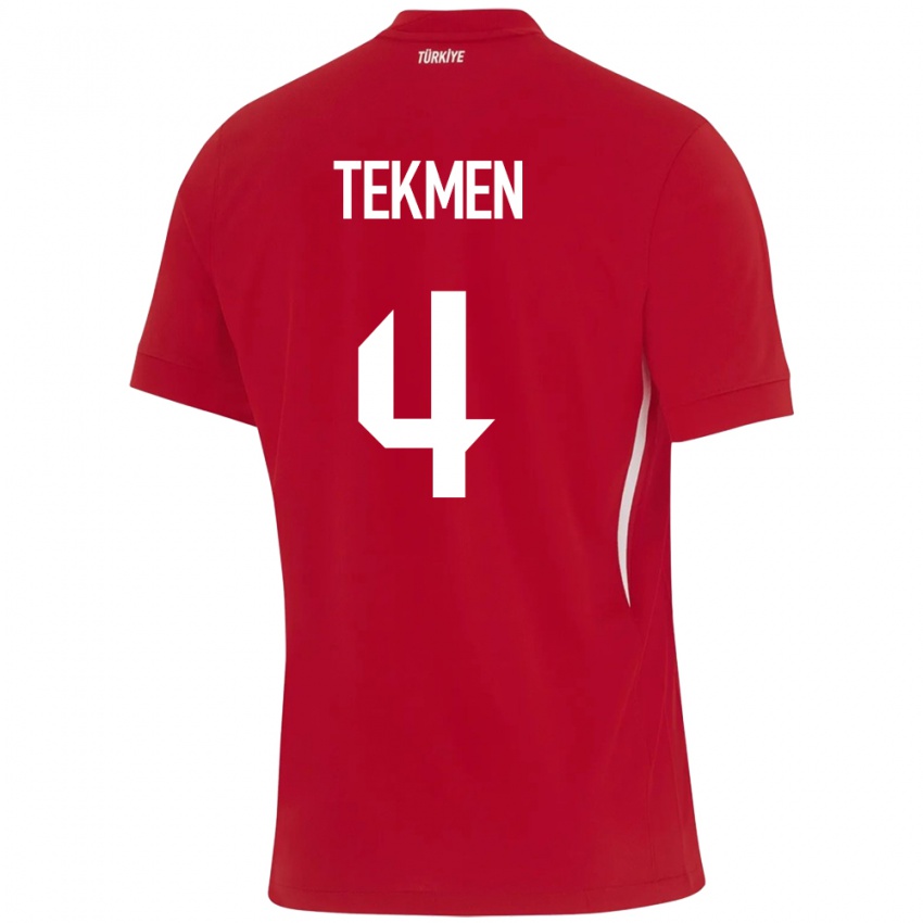 Hombre Camiseta Turquía Ece Tekmen #4 Rojo 2ª Equipación 24-26 La Camisa