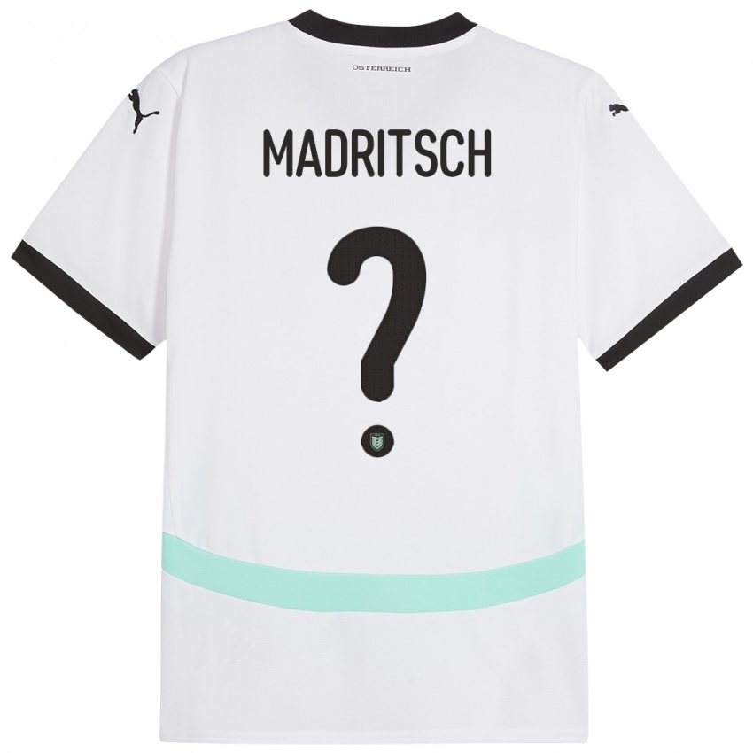 Hombre Camiseta Austria Diego Madritsch #0 Blanco 2ª Equipación 24-26 La Camisa