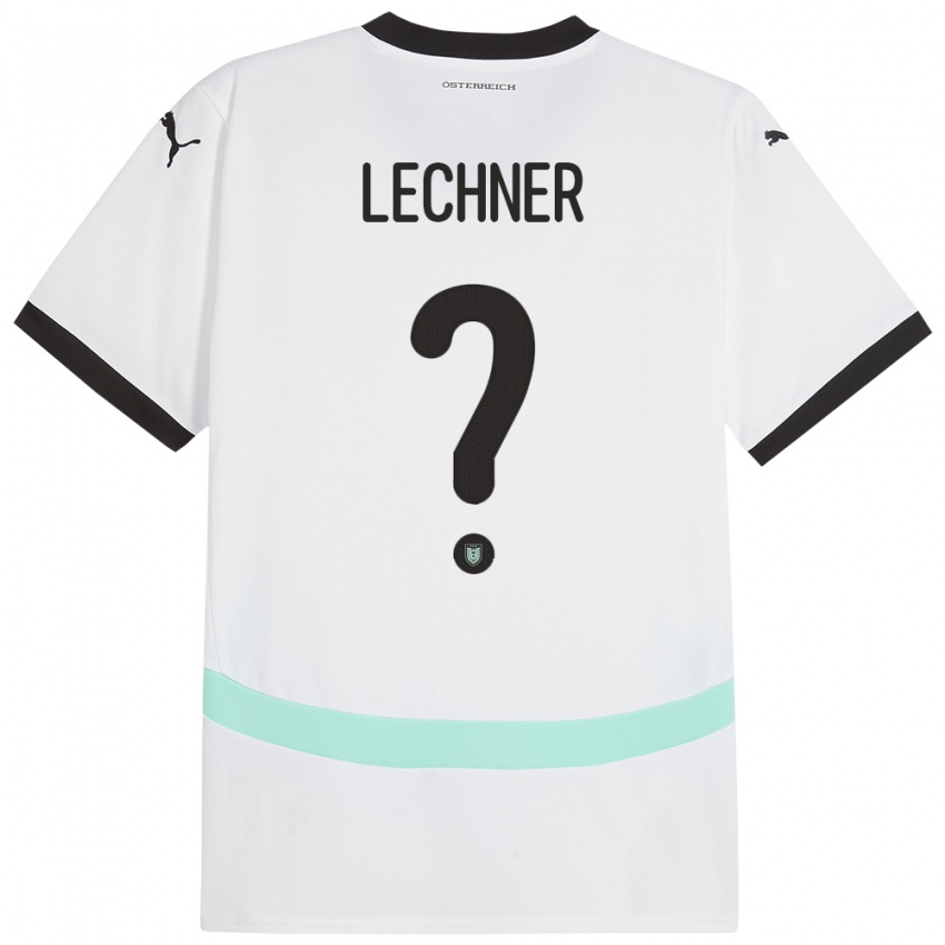Hombre Camiseta Austria Dominik Lechner #0 Blanco 2ª Equipación 24-26 La Camisa