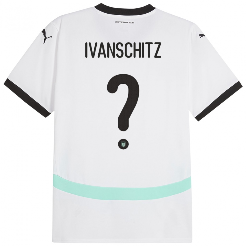 Hombre Camiseta Austria Ilia Ivanschitz #0 Blanco 2ª Equipación 24-26 La Camisa