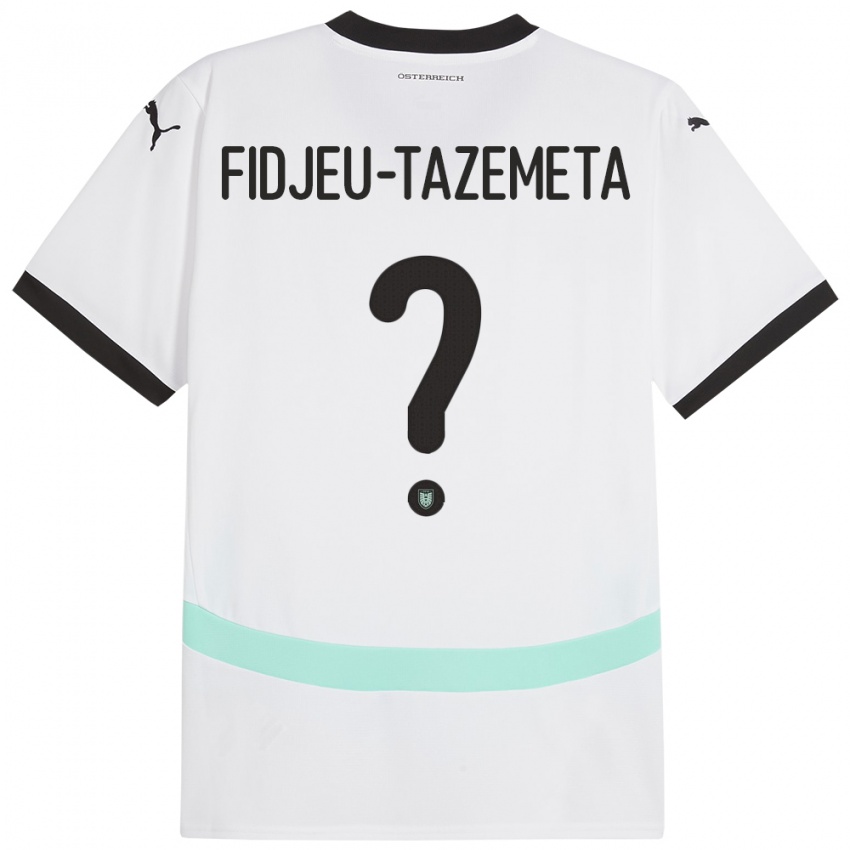 Hombre Camiseta Austria Thierry Fidjeu-Tazemeta #0 Blanco 2ª Equipación 24-26 La Camisa