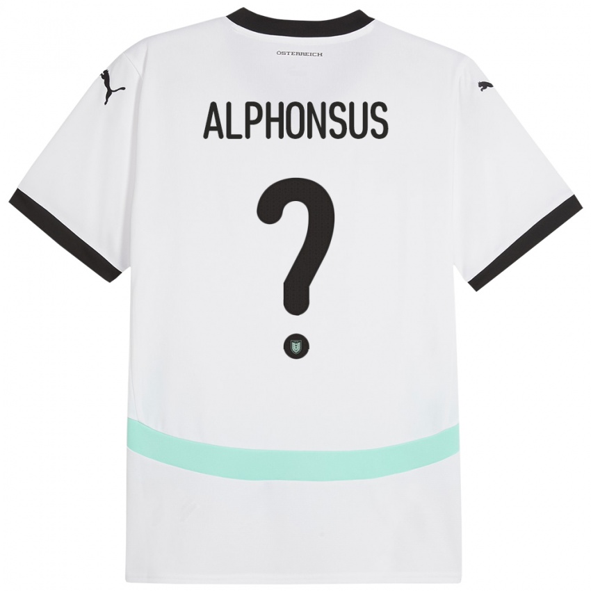 Hombre Camiseta Austria Marcel Alphonsus #0 Blanco 2ª Equipación 24-26 La Camisa