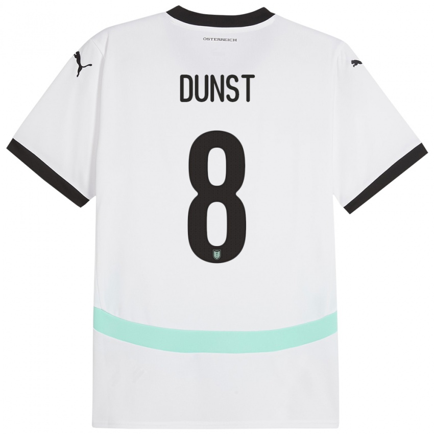 Hombre Camiseta Austria Barbara Dunst #8 Blanco 2ª Equipación 24-26 La Camisa