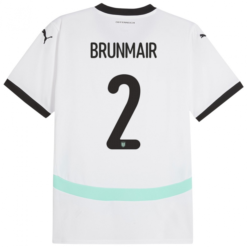 Hombre Camiseta Austria Livia Brunmair #2 Blanco 2ª Equipación 24-26 La Camisa