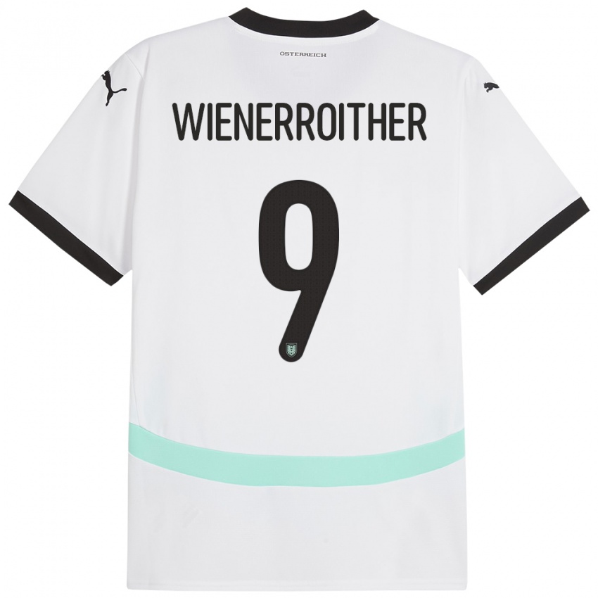 Hombre Camiseta Austria Katja Wienerroither #9 Blanco 2ª Equipación 24-26 La Camisa