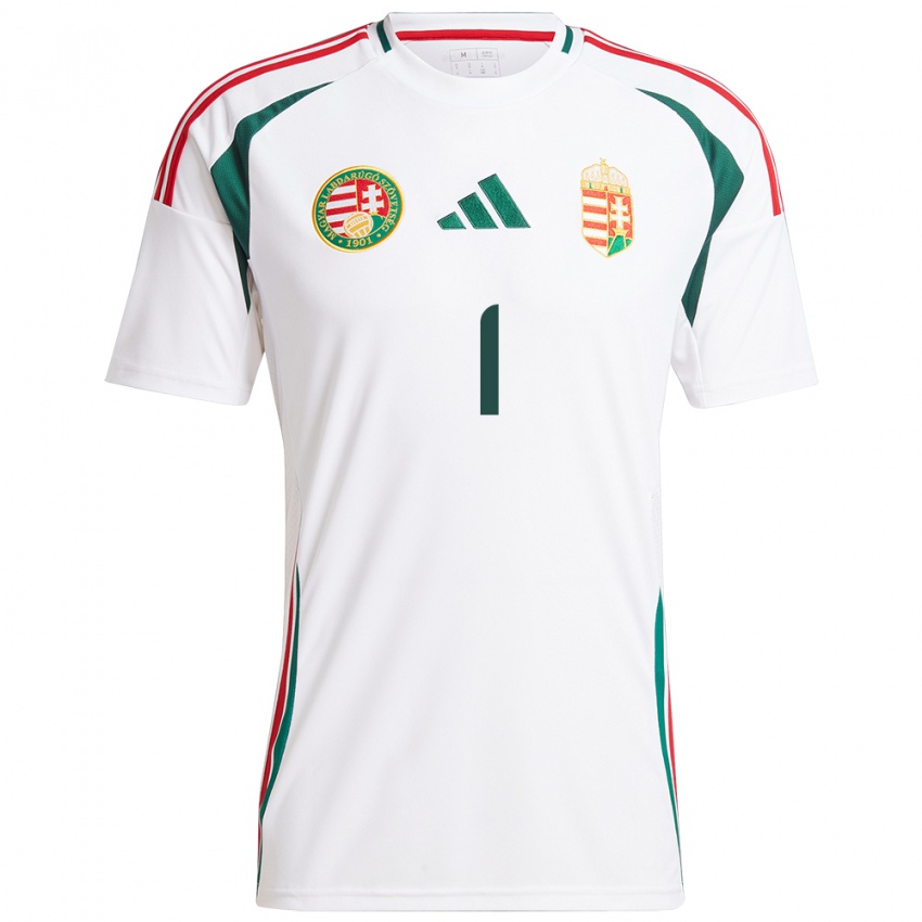 Hombre Camiseta Hungría Péter Gulácsi #1 Blanco 2ª Equipación 24-26 La Camisa