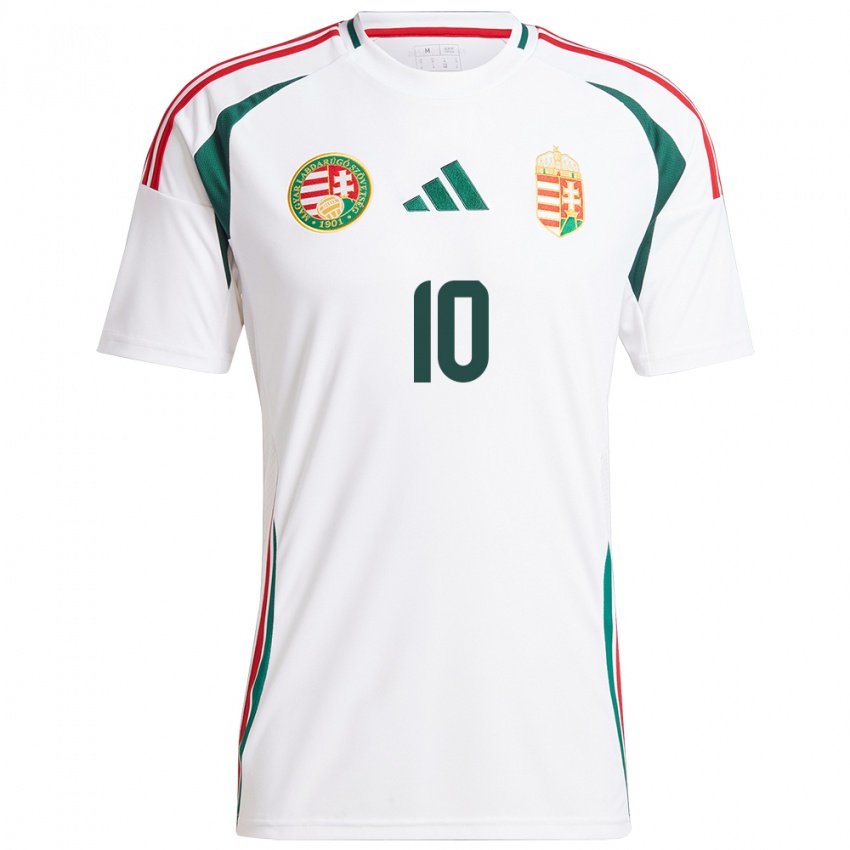 Hombre Camiseta Hungría Hunor Németh #10 Blanco 2ª Equipación 24-26 La Camisa