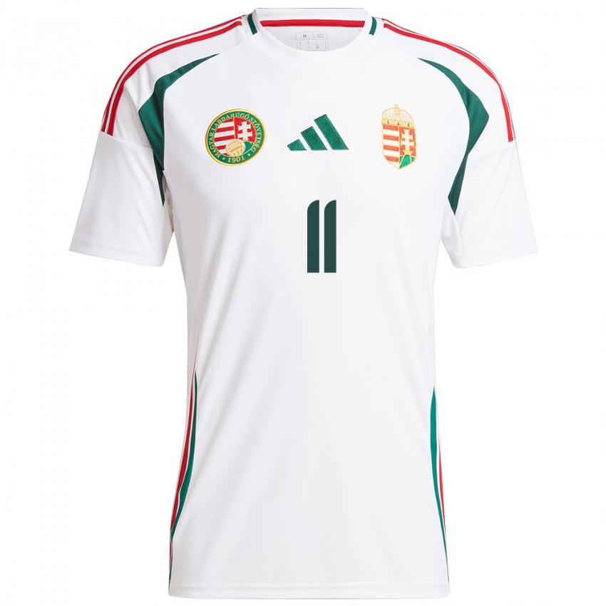 Hombre Camiseta Hungría Milos Kerkez #11 Blanco 2ª Equipación 24-26 La Camisa