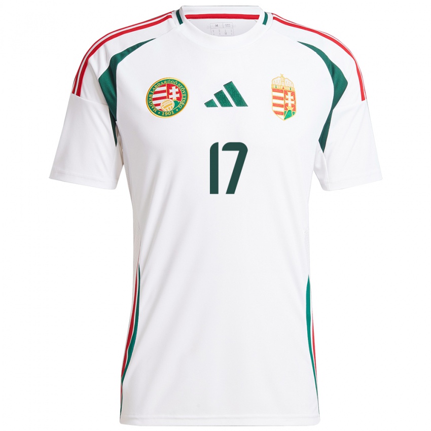 Hombre Camiseta Hungría Mátyás Kovács #17 Blanco 2ª Equipación 24-26 La Camisa