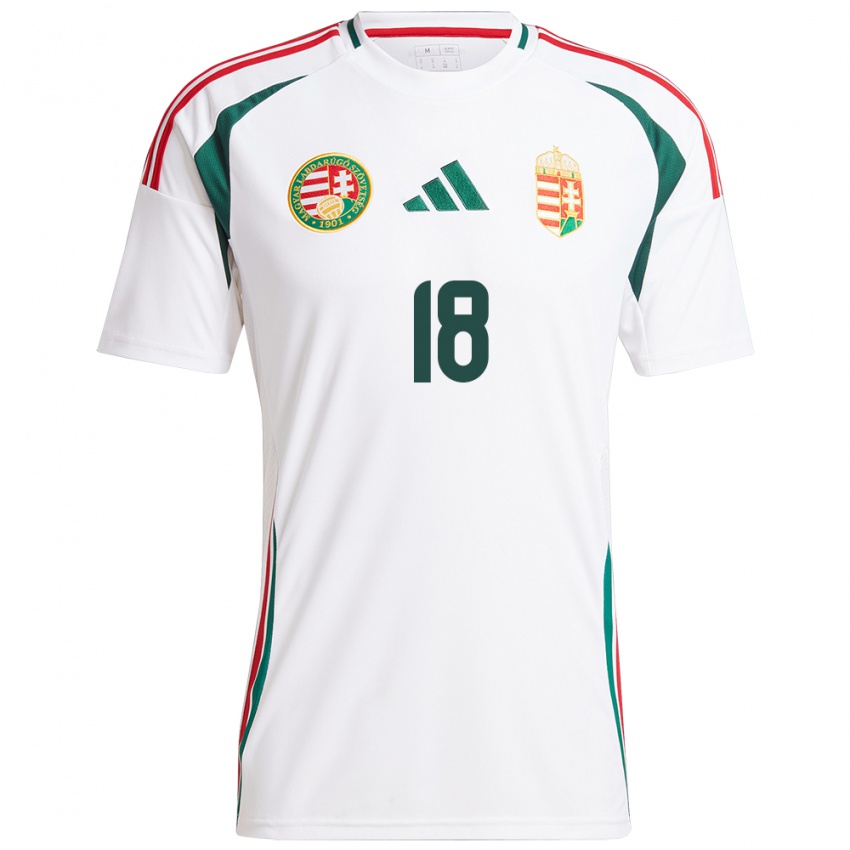 Hombre Camiseta Hungría Nimród Baranyai #18 Blanco 2ª Equipación 24-26 La Camisa