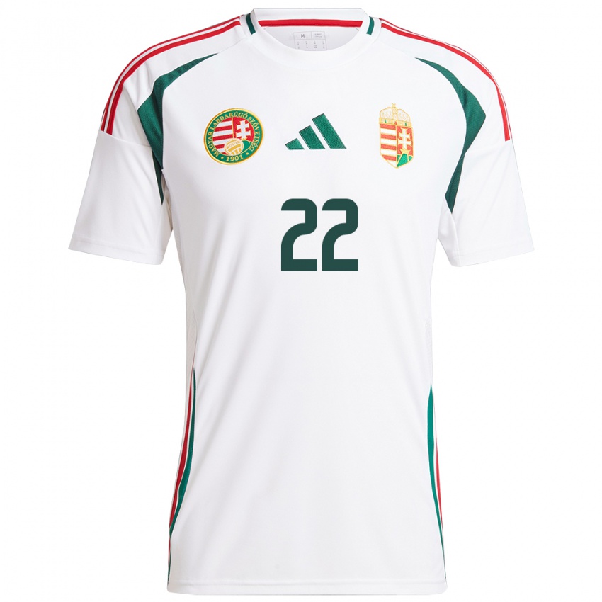 Hombre Camiseta Hungría Fruzsina Schildkraut #22 Blanco 2ª Equipación 24-26 La Camisa