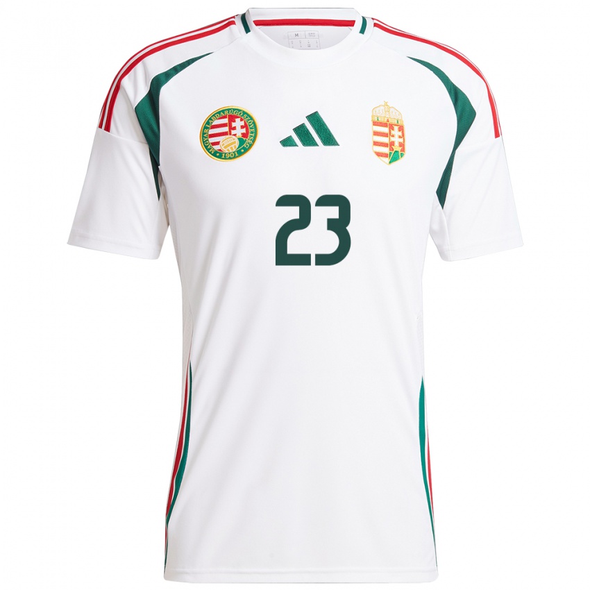 Hombre Camiseta Hungría Luca Papp #23 Blanco 2ª Equipación 24-26 La Camisa