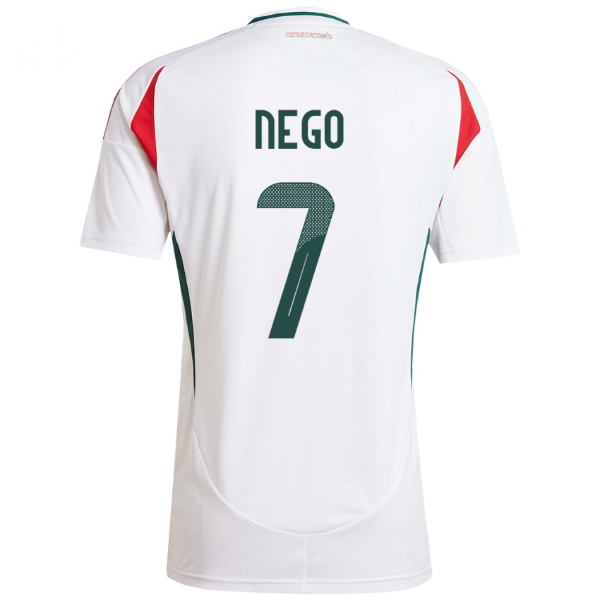 Hombre Camiseta Hungría Loïc Nego #7 Blanco 2ª Equipación 24-26 La Camisa