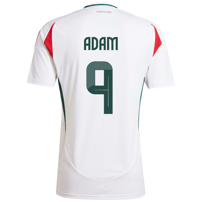 Hombre Camiseta Hungría Martin Ádám #9 Blanco 2ª Equipación 24-26 La Camisa