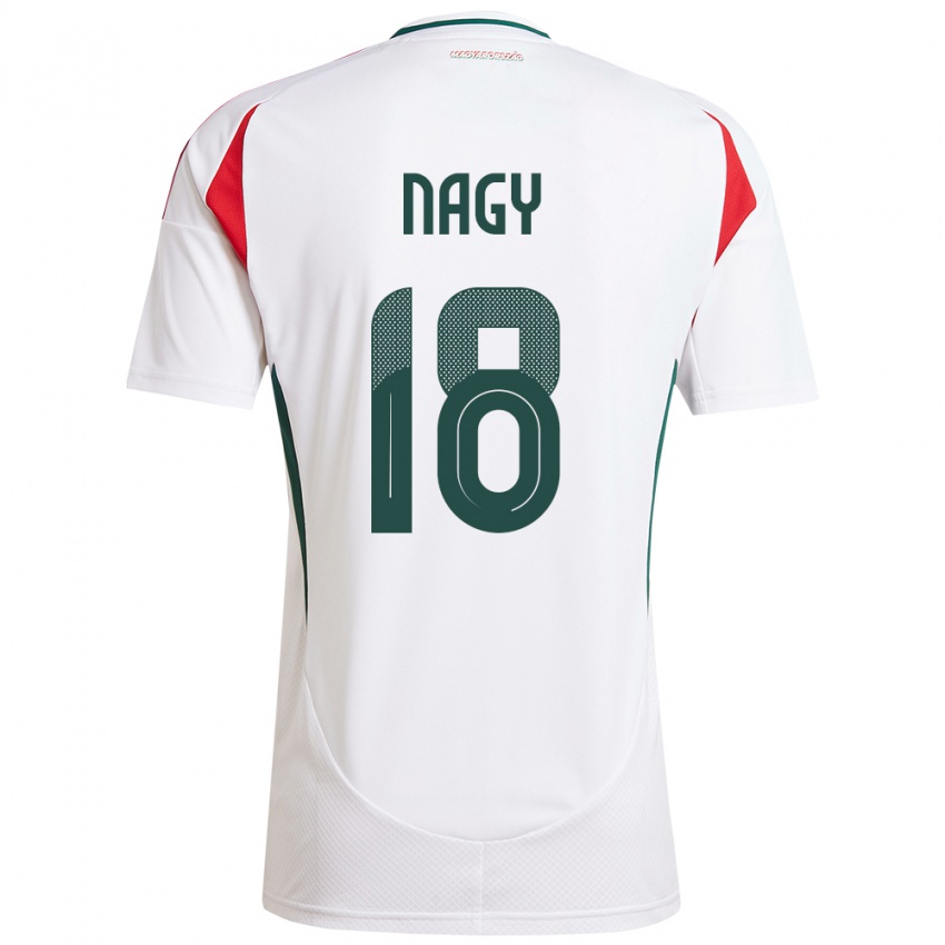 Hombre Camiseta Hungría Zsolt Nagy #18 Blanco 2ª Equipación 24-26 La Camisa