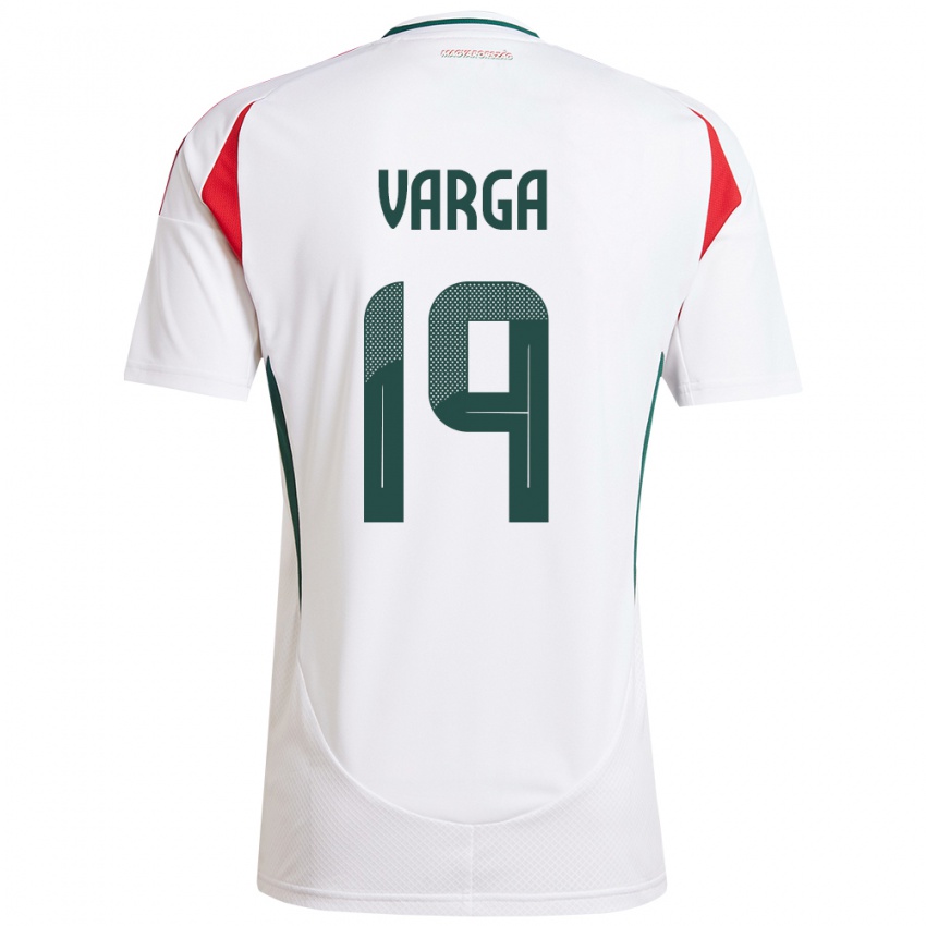 Hombre Camiseta Hungría Barnabás Varga #19 Blanco 2ª Equipación 24-26 La Camisa