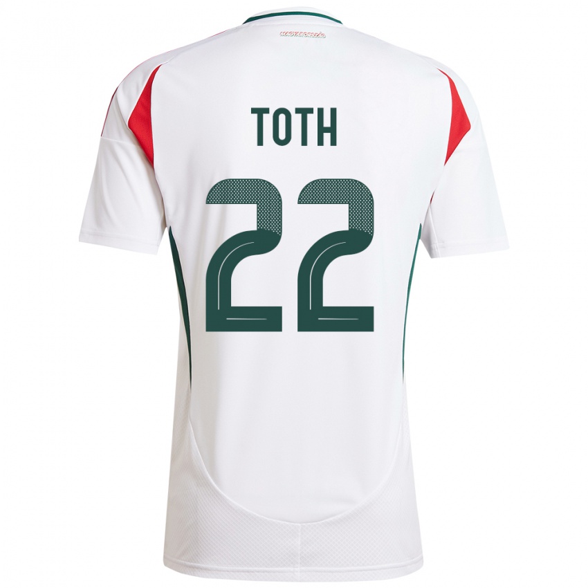 Hombre Camiseta Hungría Balázs Tóth #22 Blanco 2ª Equipación 24-26 La Camisa