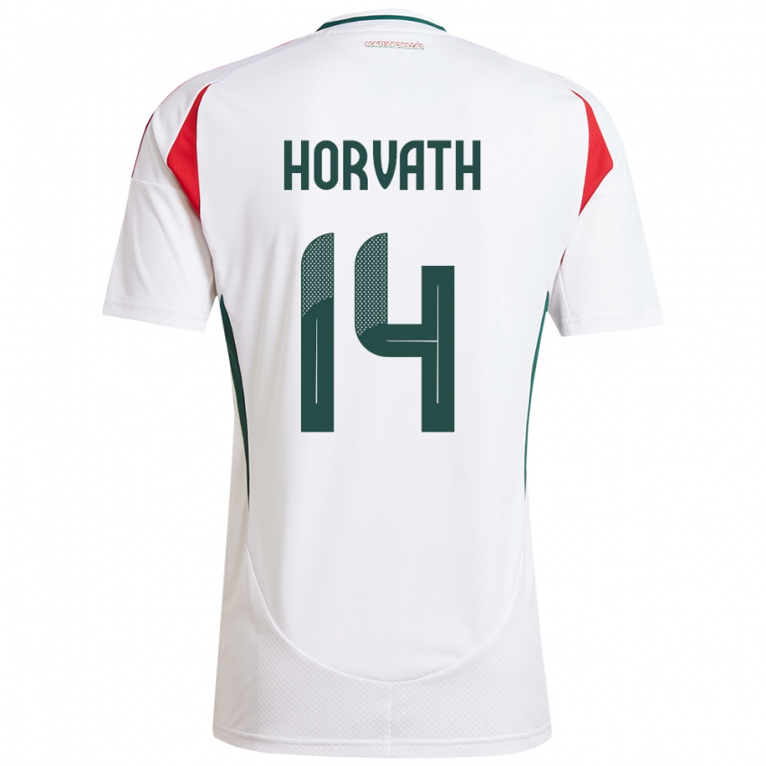 Hombre Camiseta Hungría Artúr Horváth #14 Blanco 2ª Equipación 24-26 La Camisa