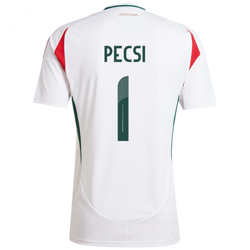 Hombre Camiseta Hungría Ármin Pécsi #1 Blanco 2ª Equipación 24-26 La Camisa