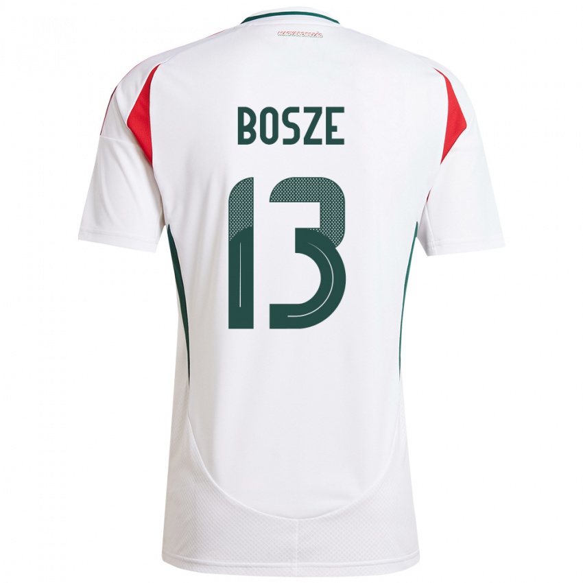 Hombre Camiseta Hungría Levente Bősze #13 Blanco 2ª Equipación 24-26 La Camisa