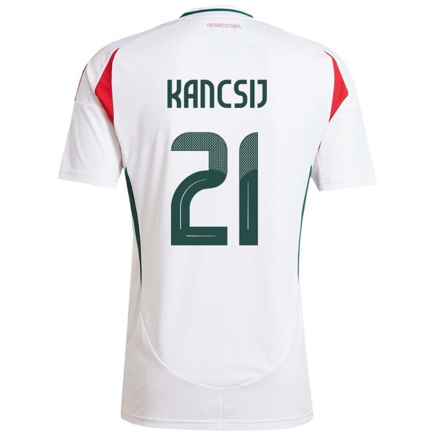 Hombre Camiseta Hungría Artúr Kancsij #21 Blanco 2ª Equipación 24-26 La Camisa