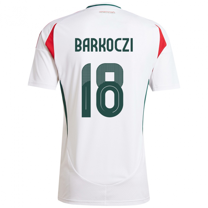 Hombre Camiseta Hungría Barnabás Barkóczi #18 Blanco 2ª Equipación 24-26 La Camisa