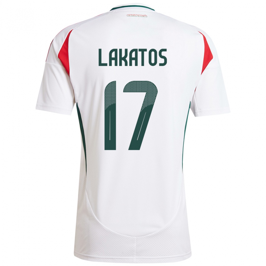 Hombre Camiseta Hungría Noel Lakatos #17 Blanco 2ª Equipación 24-26 La Camisa